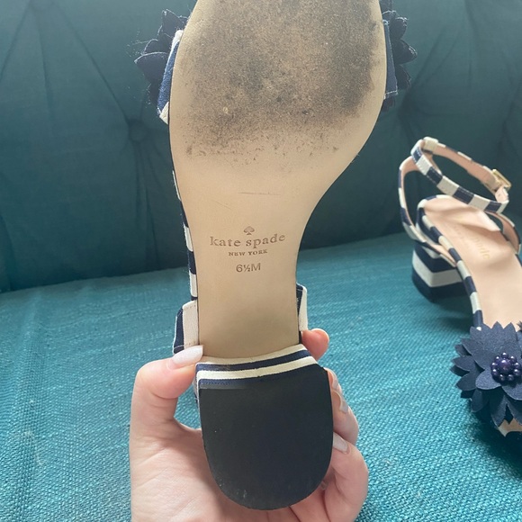 Kate Spade Navy/White Striped Wollie Sandals - Picture 5 of 6